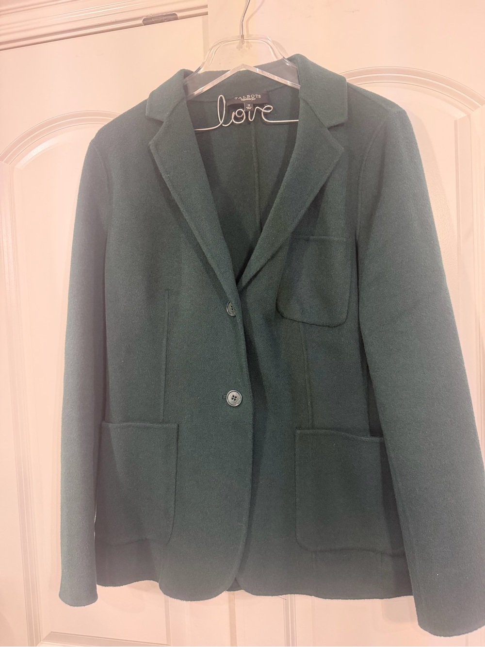 Talbots Forest Green Wool-Blend Blazer